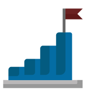 stairs to flag on top icon