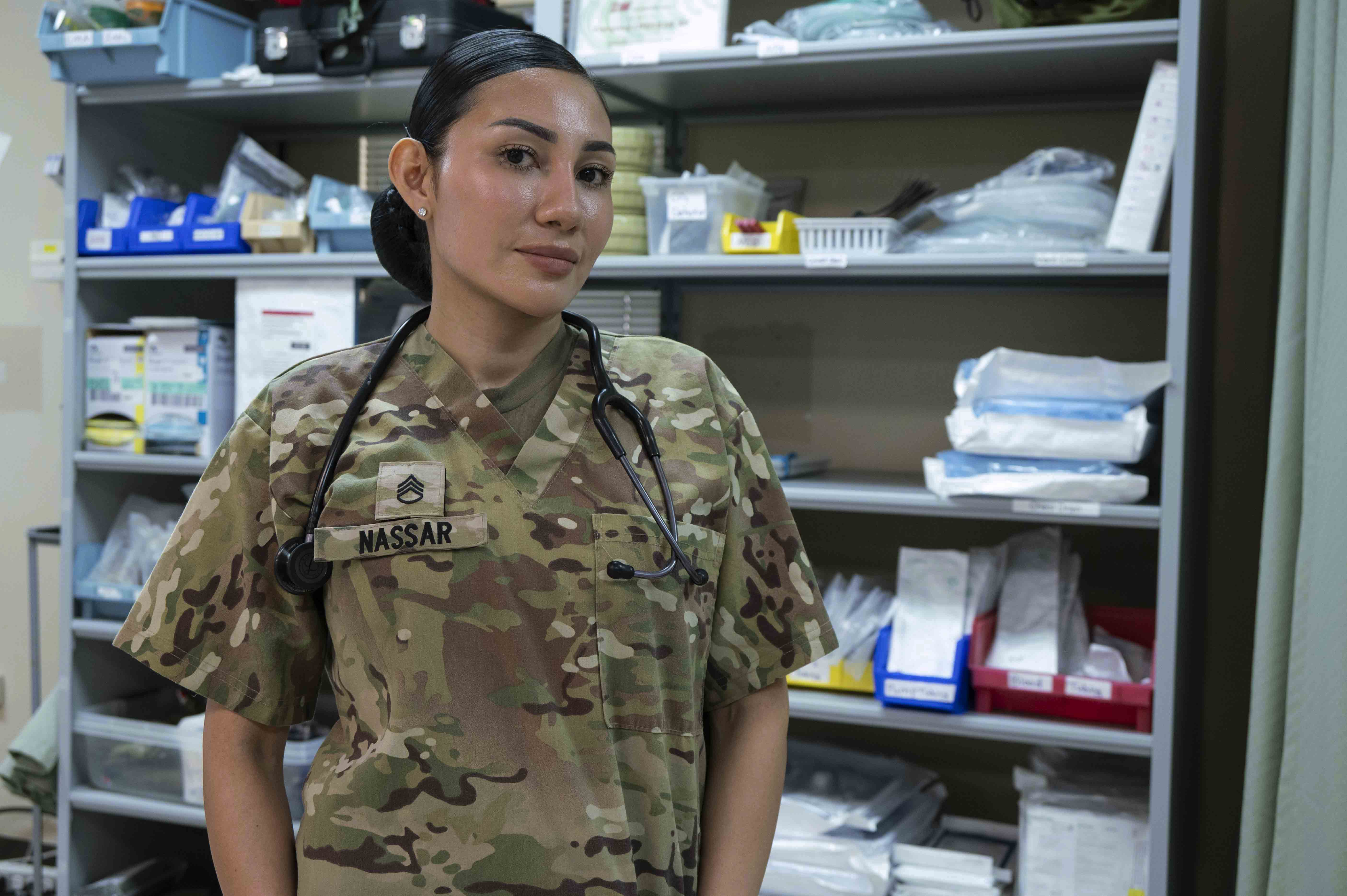 Pharmacist in fatigues