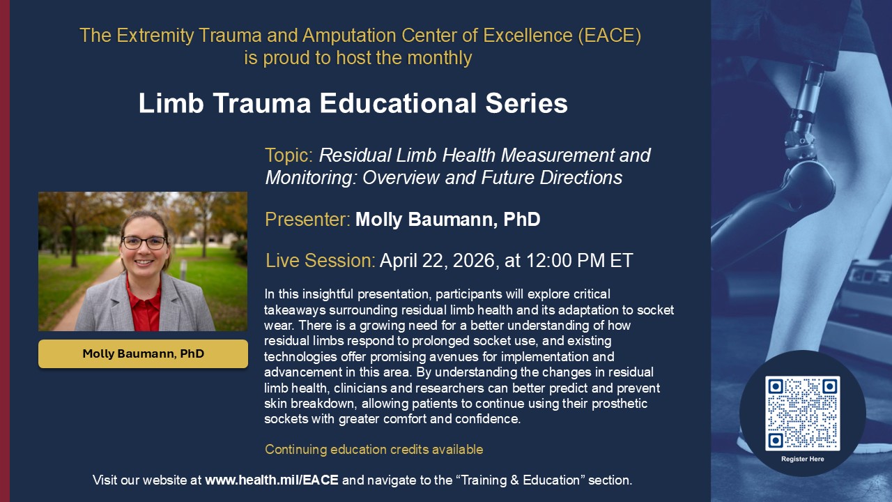 April 2026 Limb Trauma Educational Series flyer