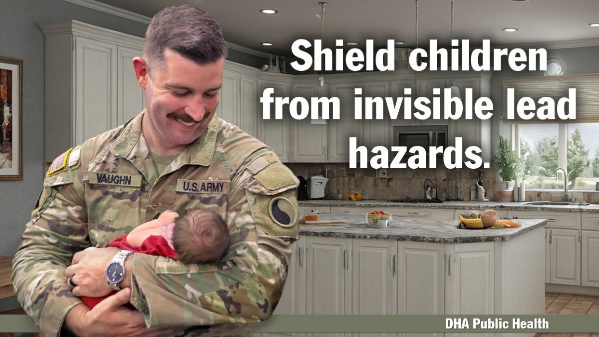 Of the nearly 8,000 U.S. Army child dependents tested for lead exposure in calendar year 2025, less than 1% showed elevated levels, a record low that public health officials credit to early clinical screenings, proactive engineering safeguards, and rapid household interventions. Since most children do not show any signs or symptoms of lead exposure, experts say it’s important to attend well-child visits where a provider can ask screening questions intended to assess both the risk of lead exposure and progress on developmental milestones. (Defense Health Agency-Public Health graphic illustration by Joyce Kopatch)