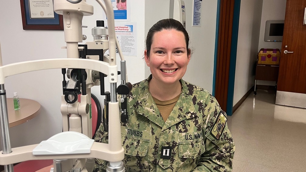 ROTA, Spain – Lt. Aiden Stubbs, Optometry Department Head at NMRTC Rota, was recognized as the Navy’s Junior Optometrist of the Year. A native of Novato, CA, Stubbs plays a critical role in ensuring Sailors and Marines maintain optimal vision, which is essential for mission success and operational readiness. (Photo by Cmdr. Jenny Paul/Released)