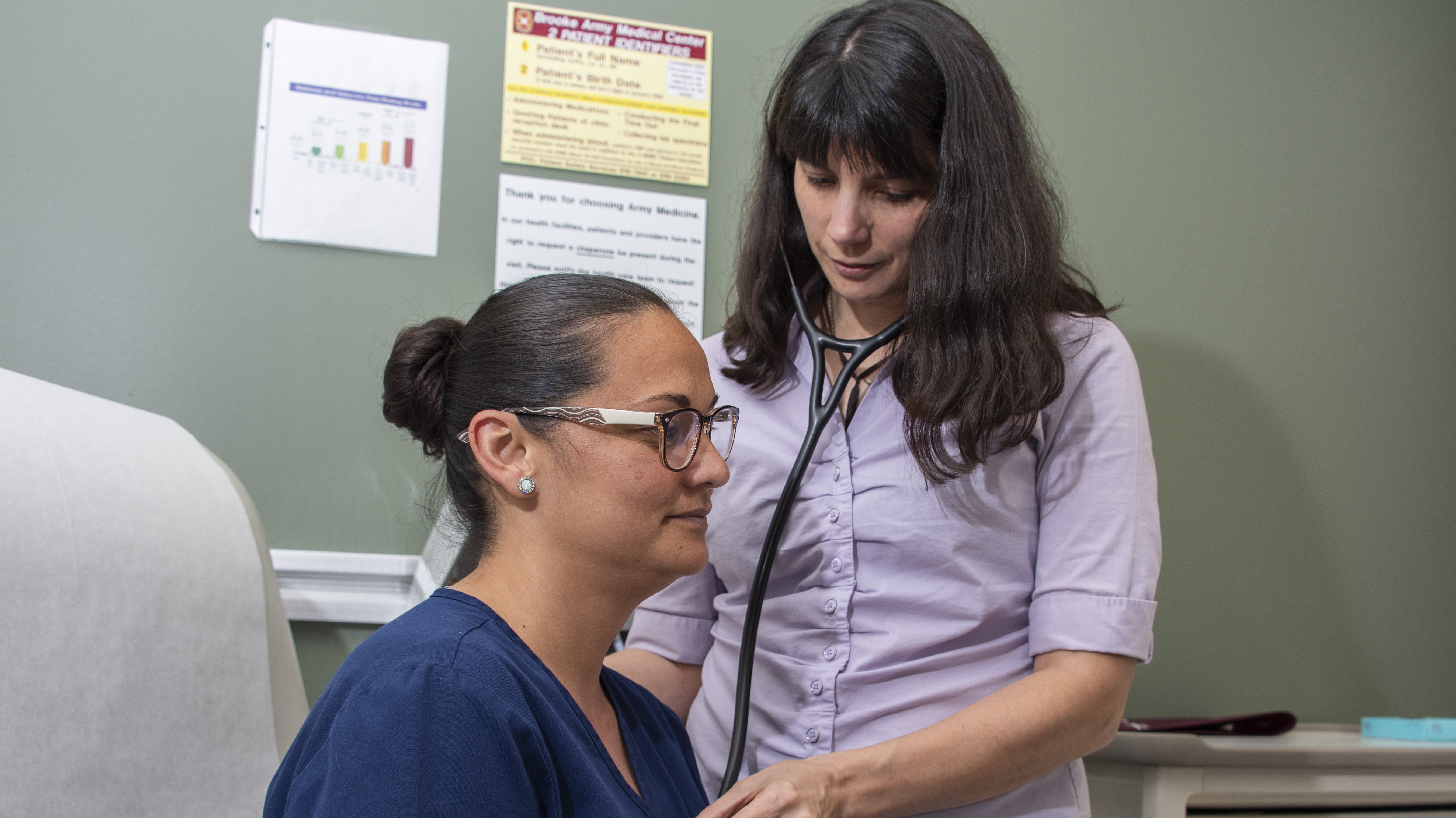 Doctor examining a patient