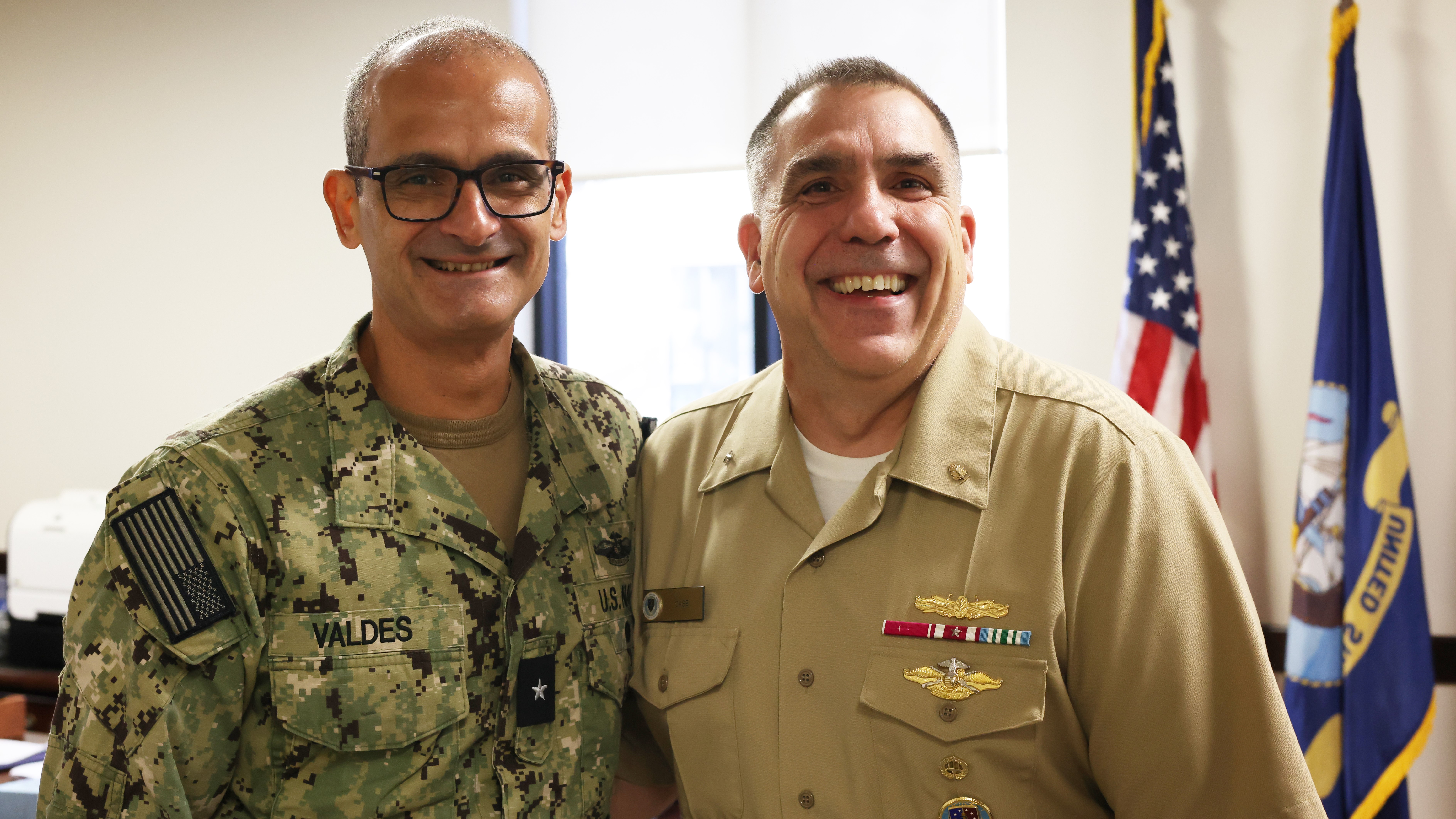 Rear Adm. Matthew Case and Rear Adm. Guido Valdes