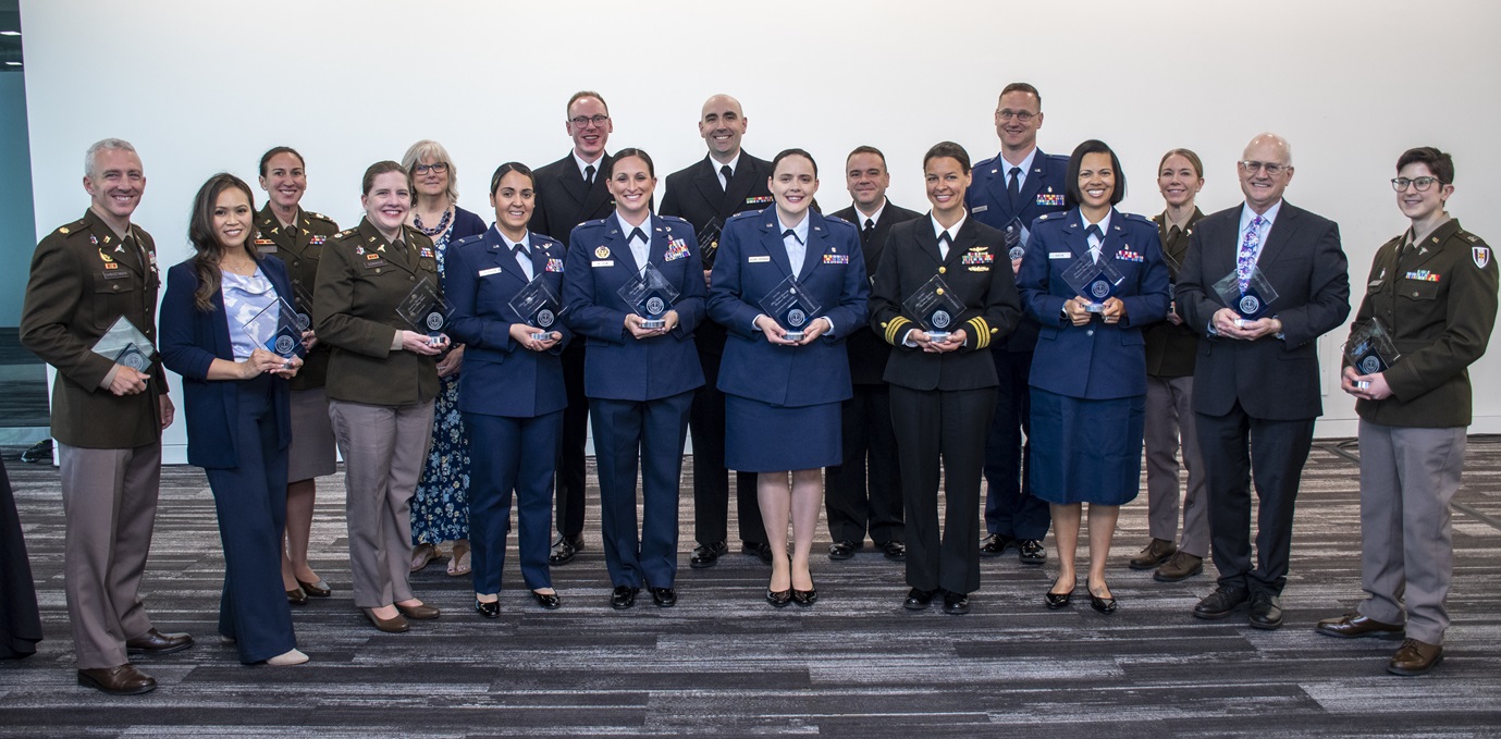Recipients of the Military Health System Awards gather on April 30 at the 2025 MHS Conference held in Cleveland, Ohio. The awards highlighted remarkable achievements in a range of topics, including leadership, innovation, and achievements in military medicine.