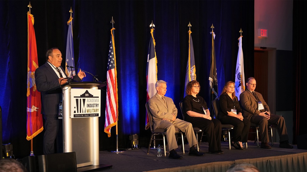 Dr. Darrin Frye, chief science director, Naval Medical Research Unit (NAMRU) San Antonio, participated in an Introduction to Working with San Antonio Federal Medical Research Organizations during the annual AIM Health R&D Summit held at the Henry B. Gonzalez Convention Center. 