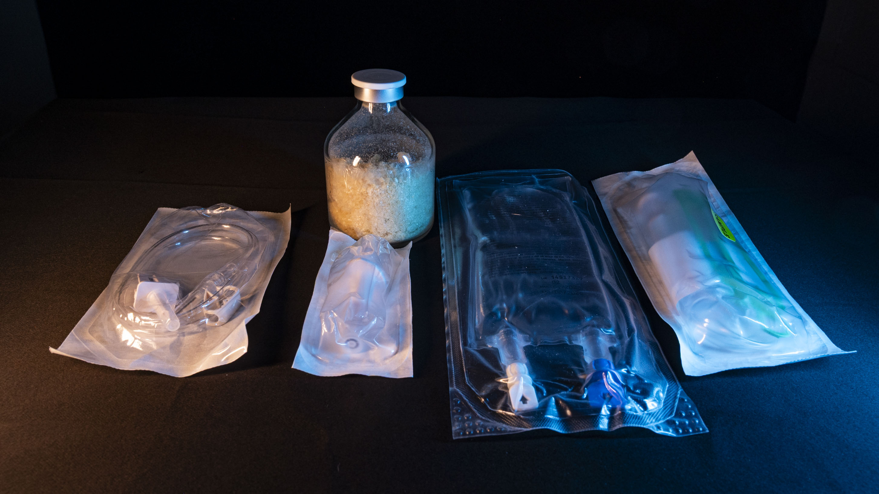 a collection of freeze-dried plasma supplies