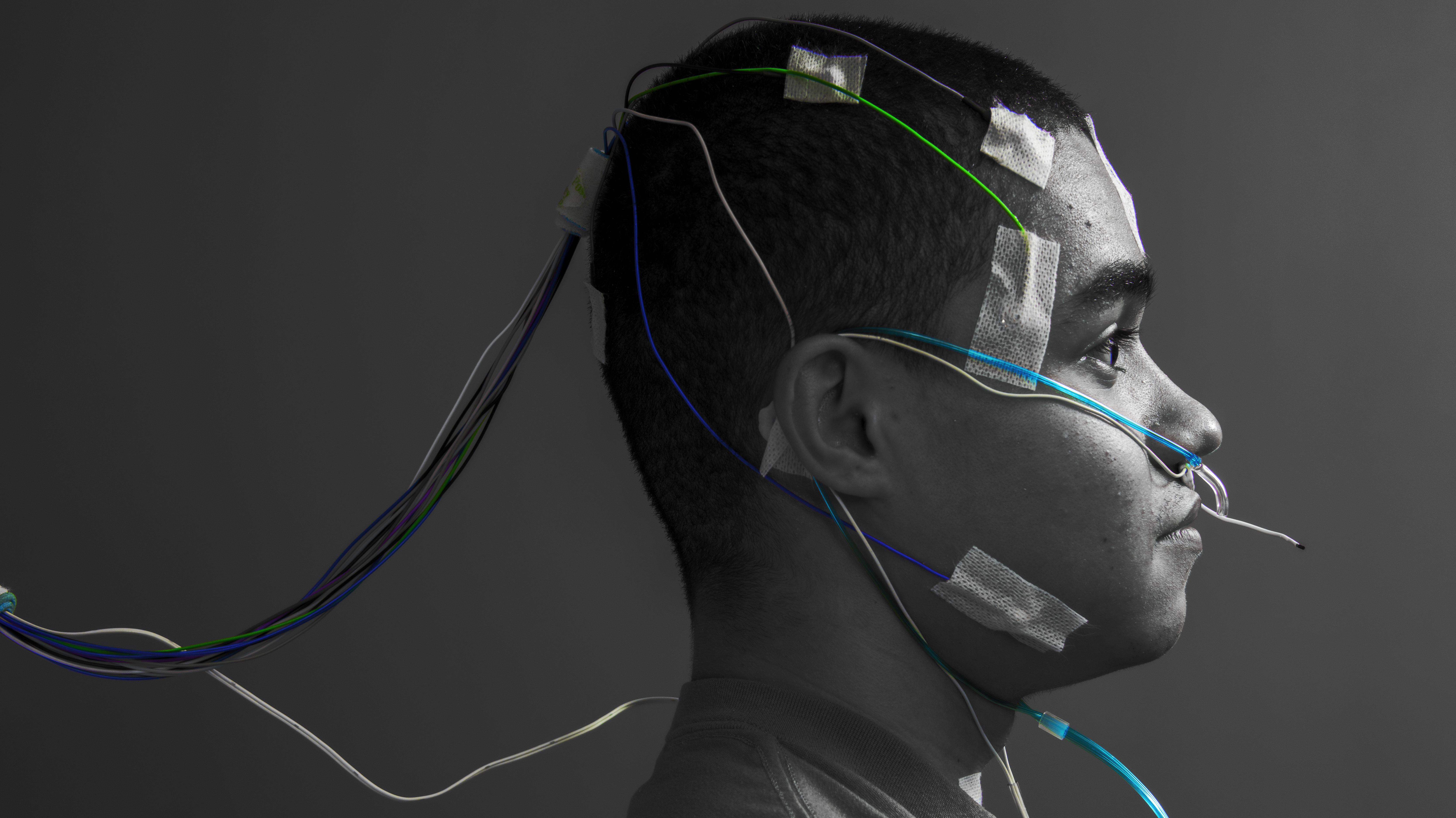 patient getting ready for sleep study